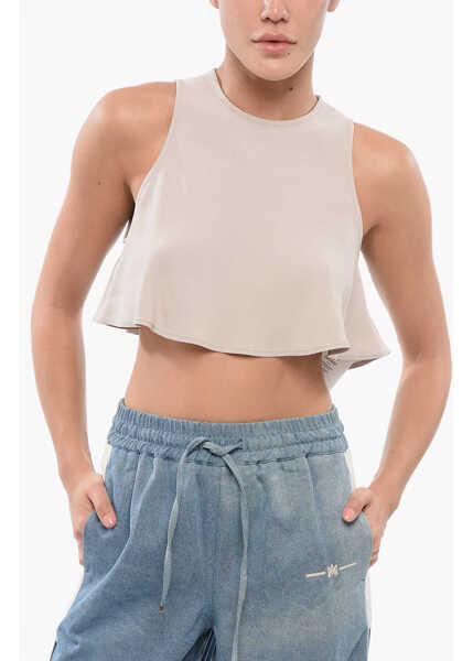 Bluze AMI ALEXANDRE MATTIUSSI Flared Cropped Top White Femei (BM 17619151) 1