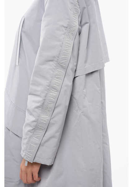 Paltoane Armani Emporio Padded Coat With Maxi Pockets Light Blue Femei (BM 17619208) 4