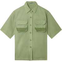 Camasi casual Cotton Saharan Shirt With Corduroy Details Femei