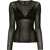 Pinko Ribbed Sheer Long Sleeve Top Black