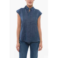 Camasi casual Emporio Icon Linen Sleeveless Shirt Femei