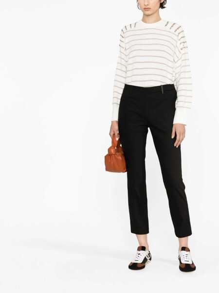 Pantaloni casual Brunello Cucinelli Trousers Black Femei (BM 17619627) 2