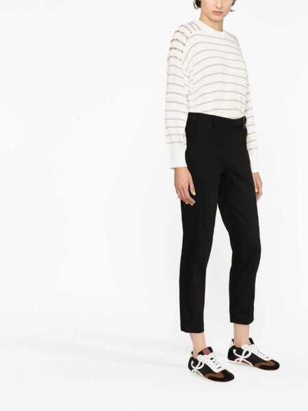 Pantaloni casual Brunello Cucinelli Trousers Black Femei (BM 17619627) 4