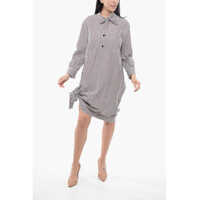 Rochii scurte Striped Chemisier Dress With Knot Detail Femei