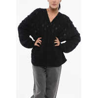Cardigane V-Neck Solid Color Cardigan Femei