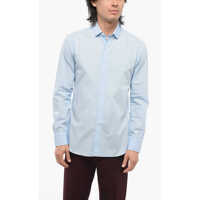 Camasi elegante Spread Collar Poplin Cotton Shirt Barbati