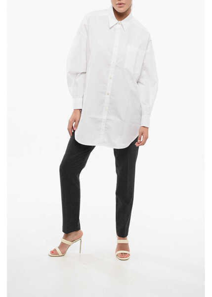 Camasi elegante Department Five Poplin Cotton Loews Shirt With Classic Collar White Femei (BM 17619940) 4