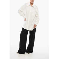 Camasi Bottega Veneta Dama - Camasi elegante Bottega Veneta Linen Oversized Shirt With Embroidered Collar White Femei (BM 17619967) - B-mall.ro