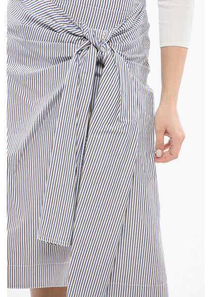 Fuste lungi Bottega Veneta Striped Skirt With Knot Detail Blue Femei (BM 17619994) 3