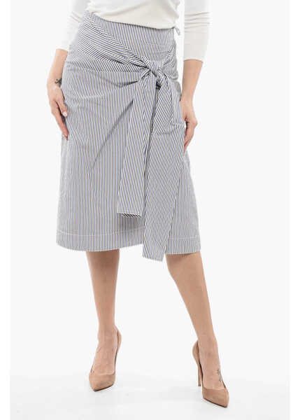 Fuste lungi Bottega Veneta Striped Skirt With Knot Detail Blue Femei (BM 17619994) 1