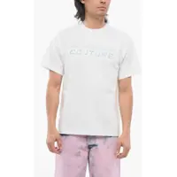 Tricouri Jeans Couture Crew Neck Cotton T-Shir With Rhinestoned Logo Barbati