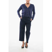 Cardigane OLIVER LATTUGHI Dama - Cardigane OLIVER LATTUGHI V-Neck Cotton Over Cardigan With Breast Pocket Blue Femei (BM 17620051) - B-mall.ro