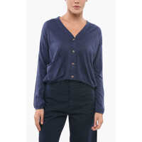 Cardigane V-Neck Cotton Over Cardigan With Breast Pocket Femei