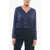OLIVER LATTUGHI V-Neck Cotton Over Cardigan With Breast Pocket Blue