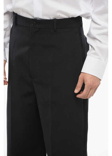Pantaloni casual Balenciaga 4-Pocketed Wool Pants With Side Satin Bands Black Barbati (BM 17620069) 3