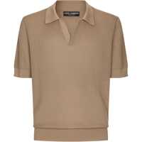 Tricouri Polo Dolce & Gabbana Knitted Cotton Buttonless Polo