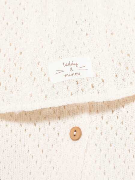 Caciuli TEDDY & MINOU Cardigan Set With Beanie WHITE Fete (BM 17620333) 2