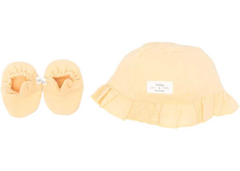 Salopete TEDDY & MINOU Hat Set With Booties YELLOW Fete (BM 17620339) 1