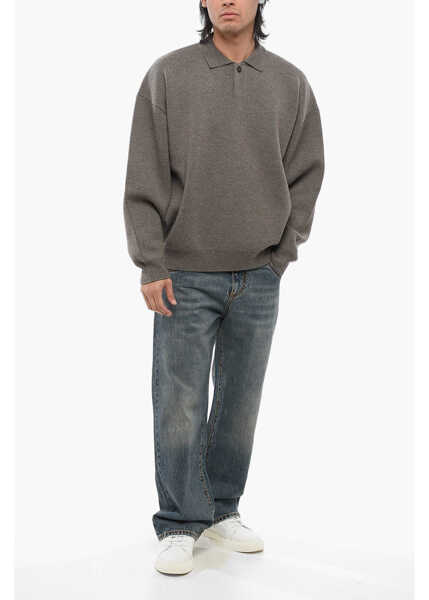 Tricouri Polo FEAR OF GOD Polo Neck Virgin Wool Pullover Beige Barbati (BM 17620402) 4