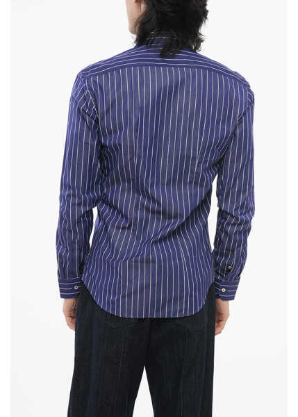 Camasi casual Brian Dales Striped Poplin Cotton Shirt Blue Barbati (BM 17620405) 2
