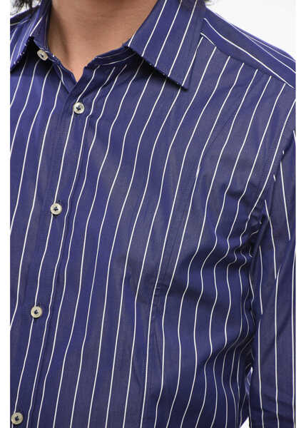 Camasi casual Brian Dales Striped Poplin Cotton Shirt Blue Barbati (BM 17620405) 3