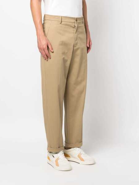 Pantaloni casual Kenzo Cotton Chinos Pants With Belt Loops Beige Barbati (BM 17620411) 3