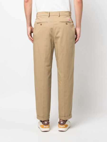 Pantaloni casual Kenzo Cotton Chinos Pants With Belt Loops Beige Barbati (BM 17620411) 4