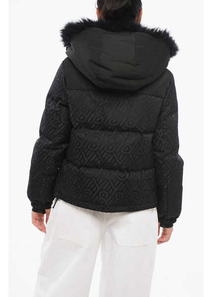 Geci de piele YVES SALOMON Monogrammed Ski Jacket With Fur Black Femei (BM 17620429) 2