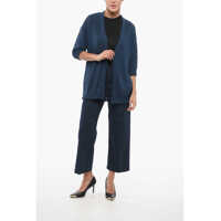 Imbracaminte Dama pagina 576 - Cardigane Roberto Collina Short Sleeved Cotton Blend Open Front Cardigan Blue Femei (BM 17620438) - B-mall.ro