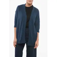 Cardigane Short Sleeved Cotton Blend Open Front Cardigan Femei