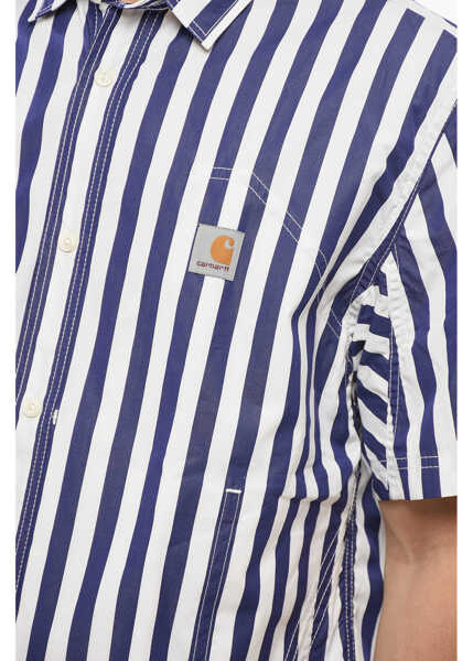 Camasi casual JUNYA WATANABE Jw X Carhartt Awning Striped Cotton Shirt Blue Barbati (BM 17620441) 3