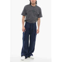 Pantaloni casual Dolce & Gabbana pentru Barbati - Pantaloni casual Dolce & Gabbana Single-Pleated Linen Cargo Pants Blue Barbati (BM 17620471) - B-mall.ro