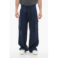 Pantaloni casual Single-Pleated Linen Cargo Pants Barbati
