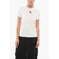 Tricouri Cotton Crew-Neck Trapani T-Shirt With Contrasting Hearts Femei