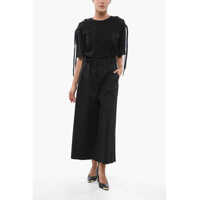 Pantaloni office Dama - Pantaloni office Pinko High-Waist Double Pleats Poseidone Flared Pants Black Femei (BM 17620645) - B-mall.ro