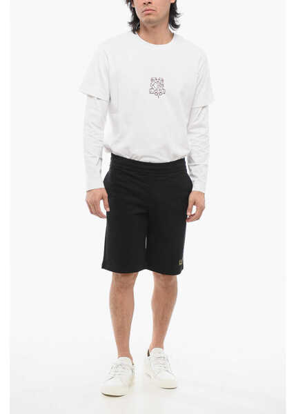 Pantaloni scurti Armani Ea7 Cotton Shorts With Lam Printed Logo Black Barbati (BM 17620657) 4