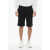 Armani Ea7 Cotton Shorts With Lamè Printed Logo Black