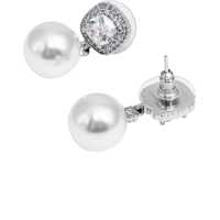 Cercei Dama - Cercei Self-Portrait Crystal Earrings With Pearl SILVER Femei (BM 17620792) - B-mall.ro