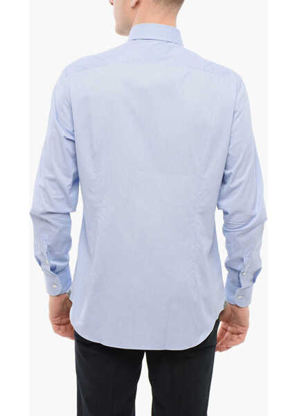 Camasi casual CORNELIANI Micro Checked Poplin Cotton Shirt Blue Barbati (BM 17620912) 2