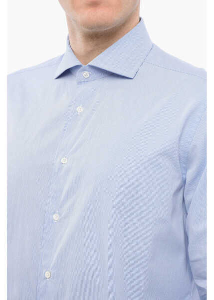 Camasi casual CORNELIANI Micro Checked Poplin Cotton Shirt Blue Barbati (BM 17620912) 4