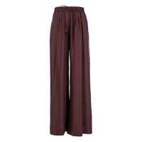 Pantaloni casual Bordeaux Pants With Elastic Drawstring Waist And Wide Leg In Silk Woman Femei