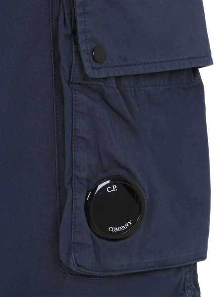 Pantaloni C.P. Company Blue Bermuda Pants With Belt Loops And Two Maxi Patch Pockets On The Side In Cotton Man BLUE Barbati (BM 17621364) 3
