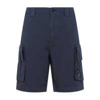 Pantaloni Blue Bermuda Pants With Belt Loops And Two Maxi Patch Pockets On The Side In Cotton Man Barbati