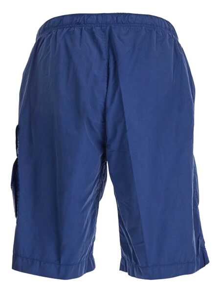 Sorturi de baie C.P. Company Blue Swim Shorts With Elastic Waist And Logo Plaque On The Side In Tech Fabric Man BLUE Barbati (BM 17621367) 2
