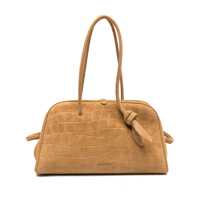 Genti de mana 'Le Turismo' Beige Handbag With Crocodile Effect And Logo Embossed On The Front In Suede Woman Femei