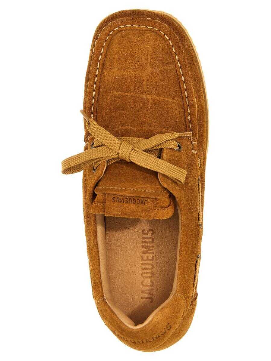Pantofi de navigatie JACQUEMUS Jacquemus Les Batto Boat Shoe BROWN Femei (BM 17621886) 4
