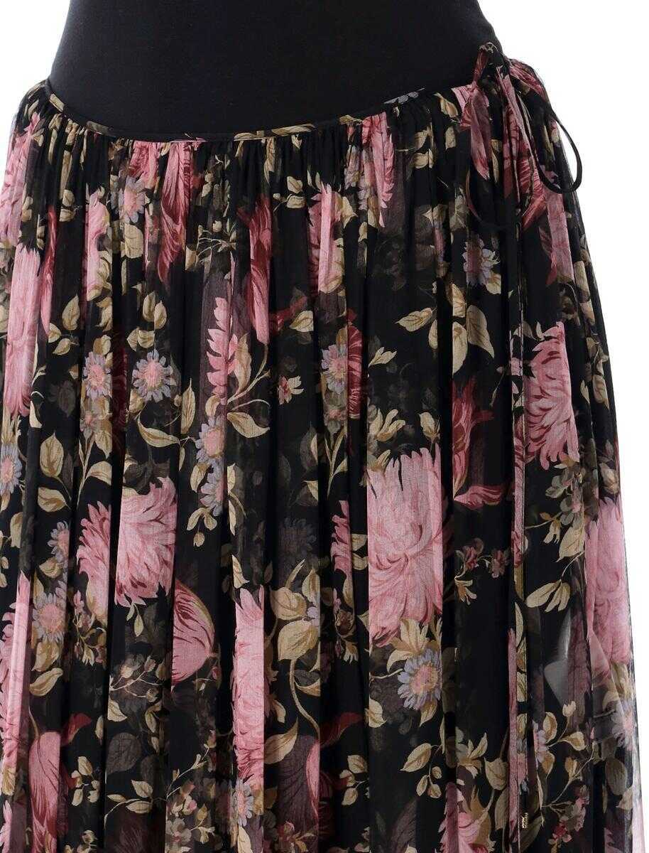Fuste Chloe Chlo Gathered Maxi Skirt BLACK FLOWER Femei (BM 17621925) 3