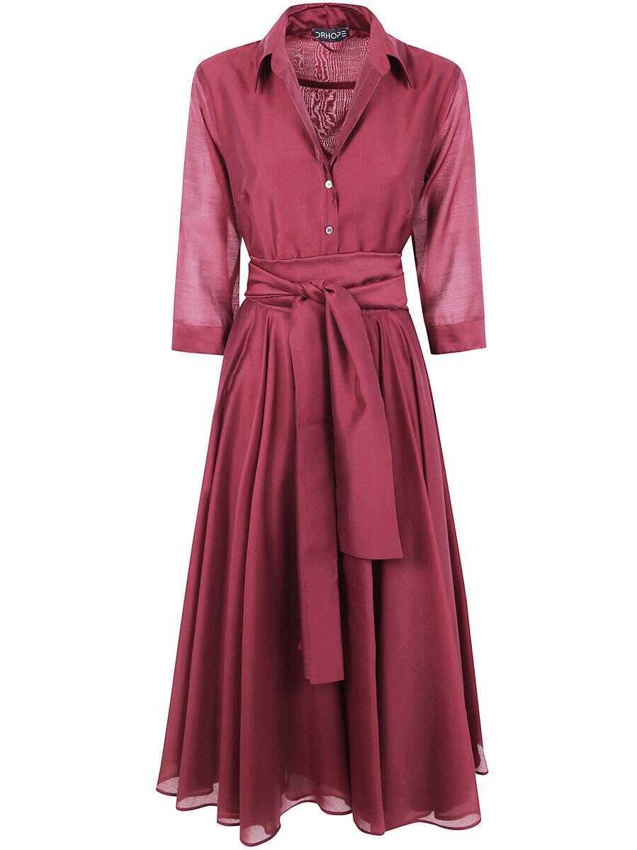 Rochii DR. HOPE Dr. Hope Long Rounded Dress Clothing RED Femei (BM 17622132) 1