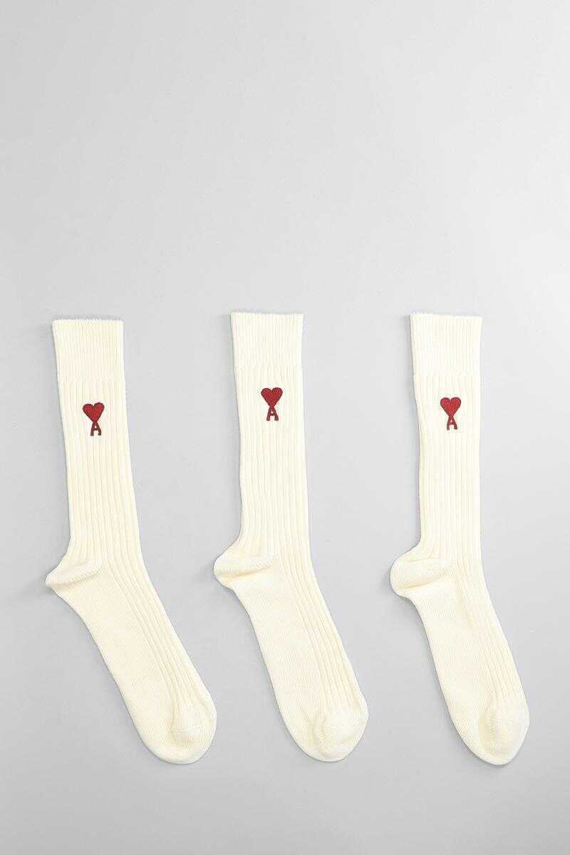 Sosete AMI Paris AMI Paris Socks Beige Femei (BM 17622198) 2