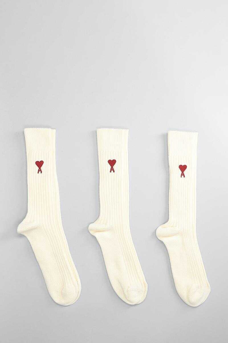 Sosete AMI Paris AMI Paris Socks Beige Femei (BM 17622198) 1